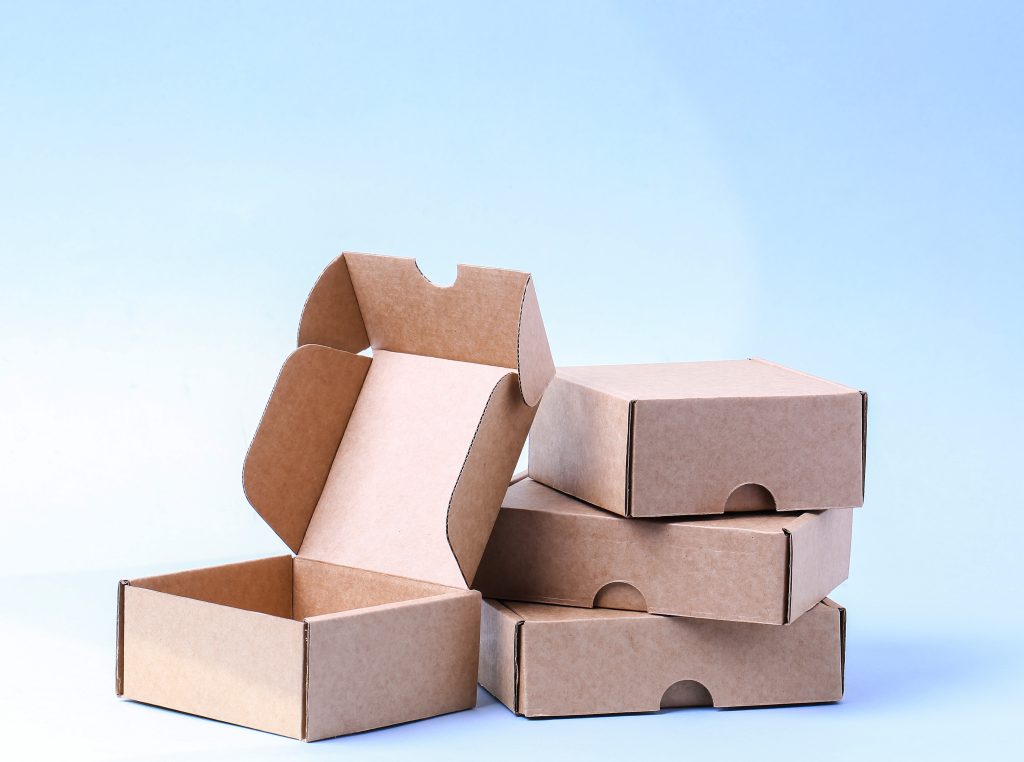 Carton boxes Carton boxes on a blue background
